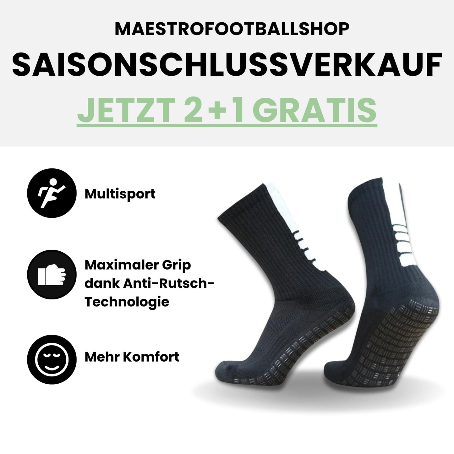 Maestrofootball Premium Grip-Socke für Kinder - Fußball
