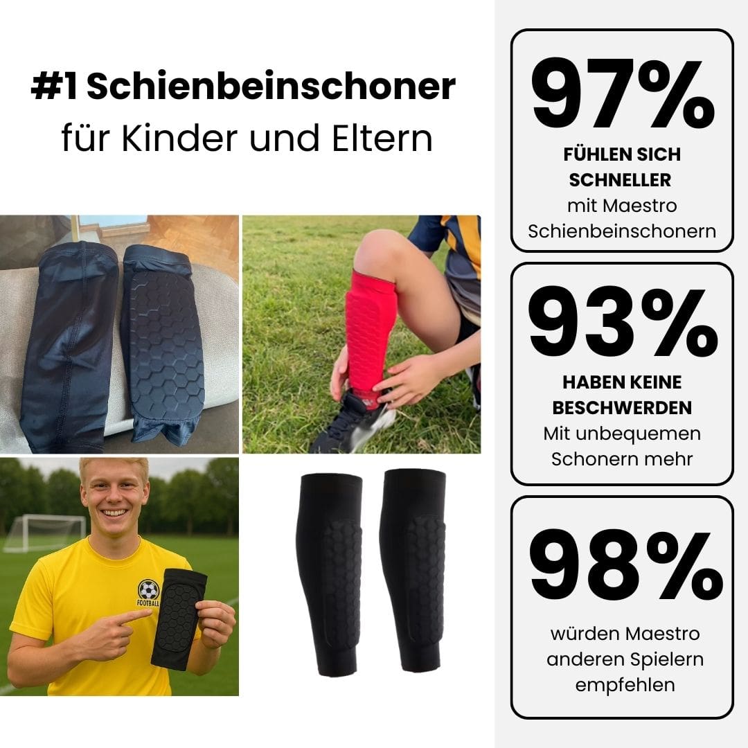 Maestrofootball Maestro™ - Integrierte Schienbeinschoner für Kinder - Fußball